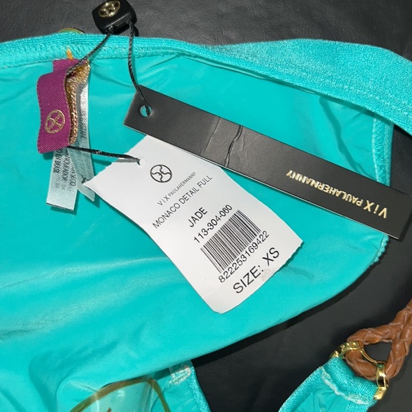ViX by Paula Hermanny Monaco Detail Full Jade Bikini Bottoms Sz XS - NWT! - Picture 8 of 11